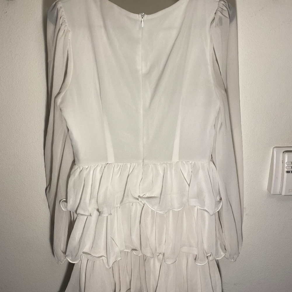 White Ruffle Dress - Picture 3 of 6